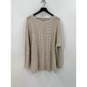 Banana Republic Oatmeal Knit Wool Blend Long Sleeve Sweater Size Extra Large